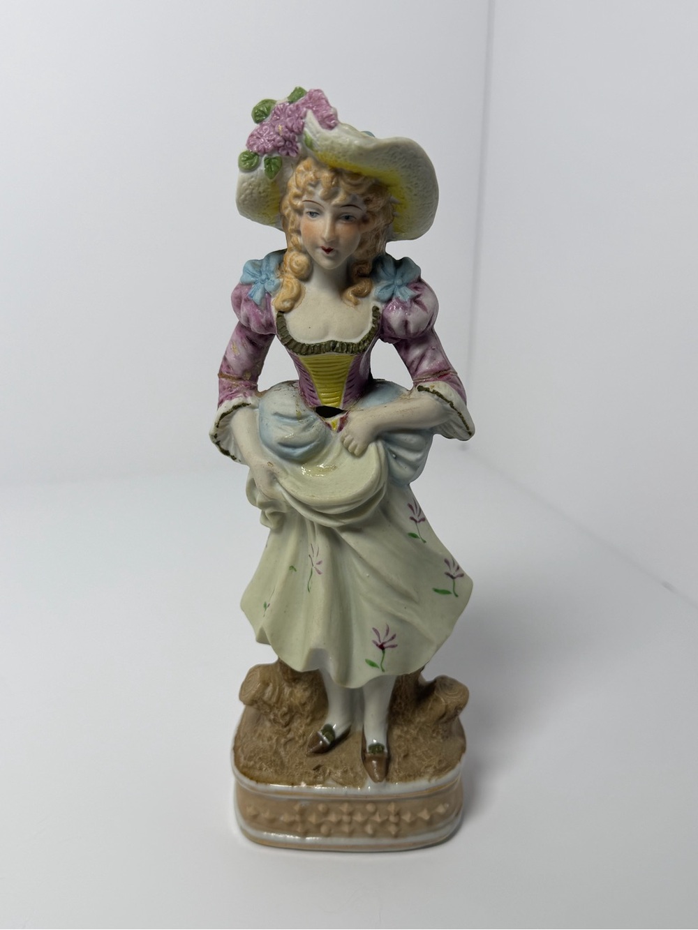 Vintage Hand-Painted Bisque Victorian Couple Figurines Manufactured in Japan 8” - Picture 2 of 10